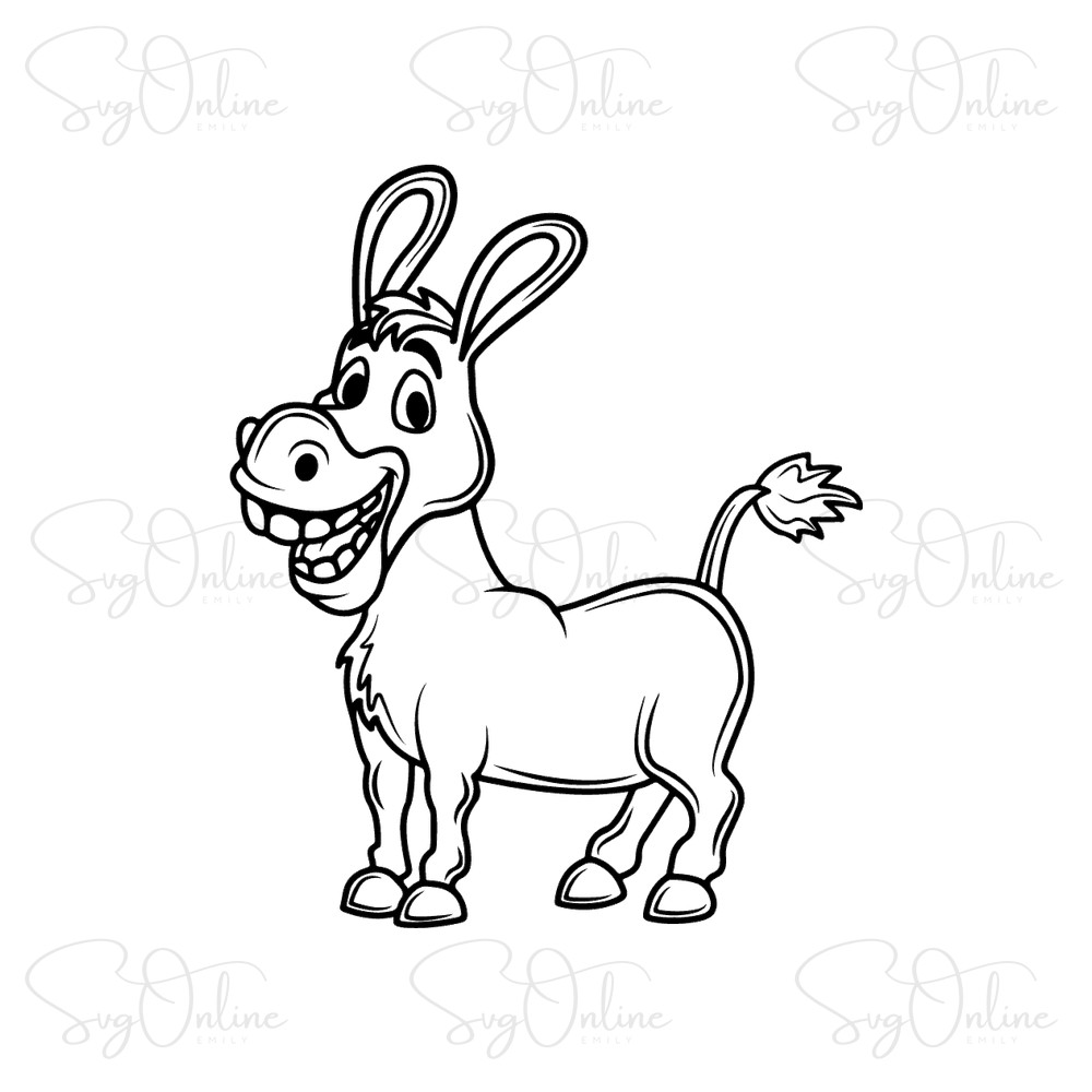 smiling donkey svg free download animal vector design - Free SVG