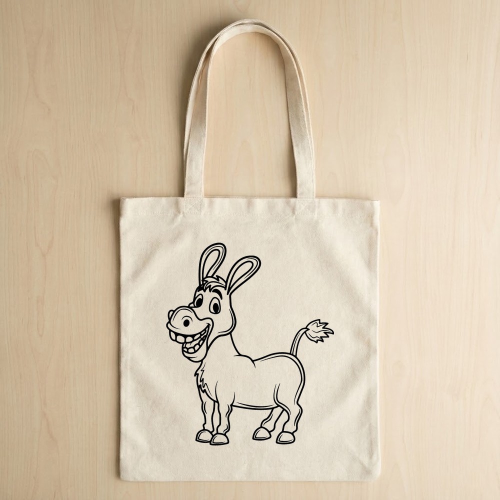 smiling donkey svg tote bag mockup - Free SVG