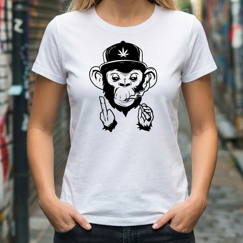 smoking monkey svg tee shirt mockup - Free SVG
