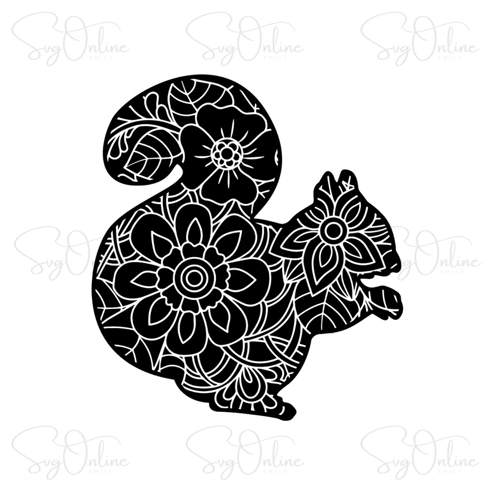 squirrel mandala svg free download design - Free SVG