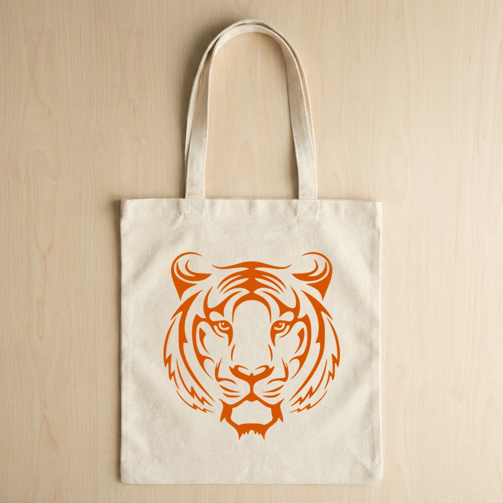 wild cat tiger svg on tote bag mockup - Free SVG