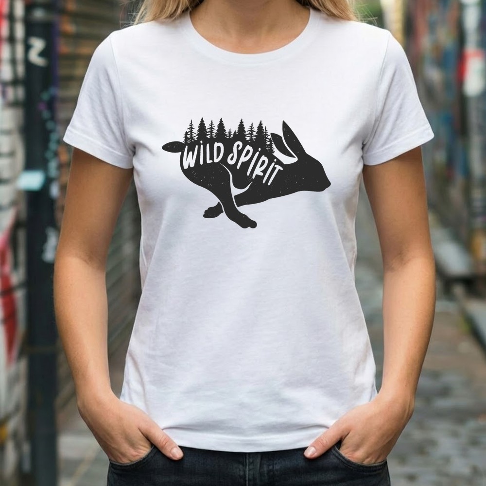 wild spirit bunny forest svg tee shirt mockup - Free SVG