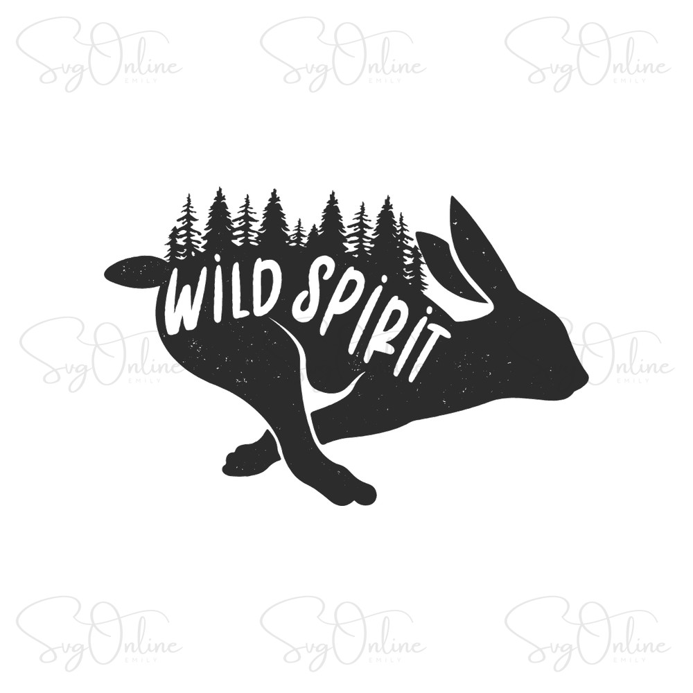 wild spirit rabbit forest scenery svg free download - Free SVG