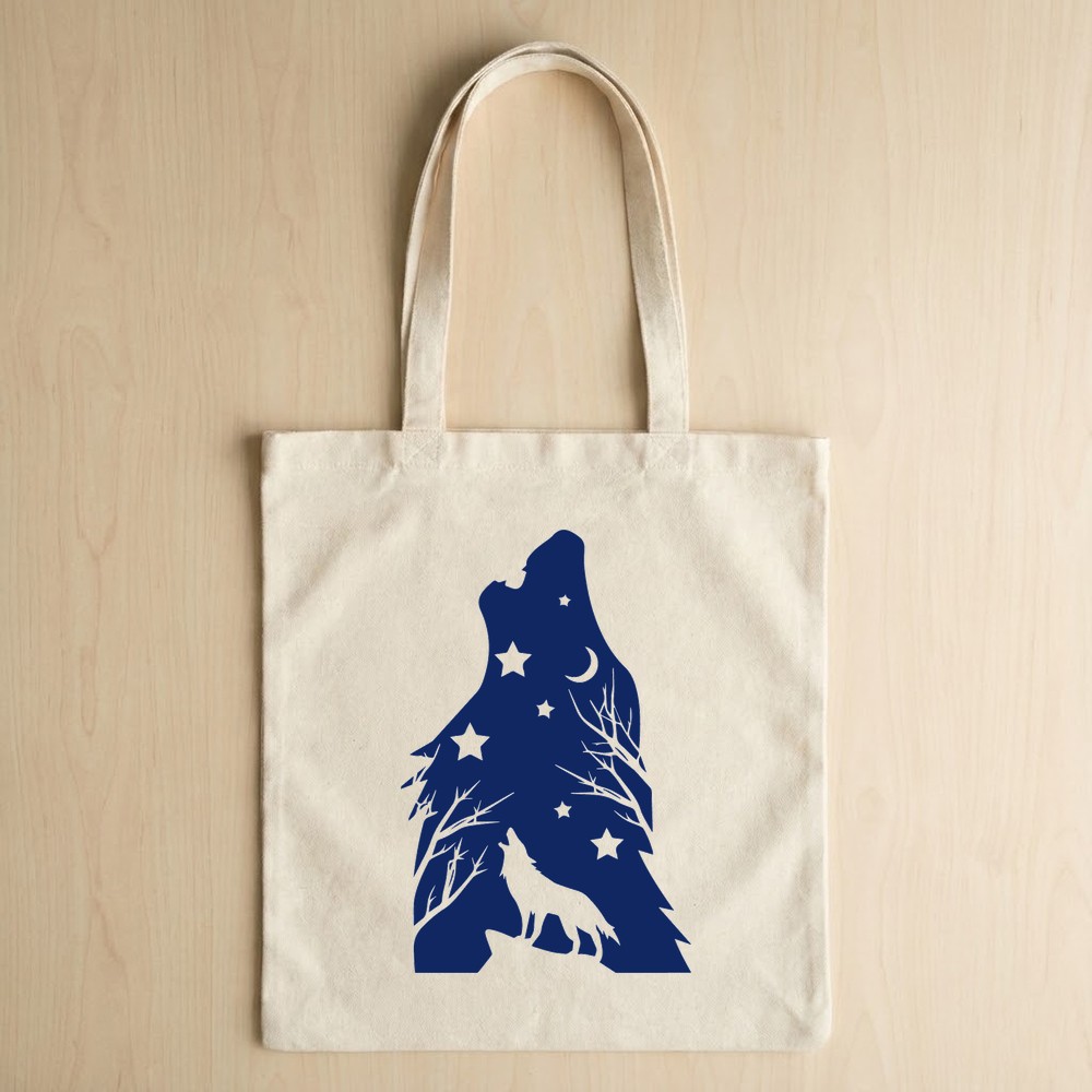wolf moon svg tote bag mockup free - Free SVG